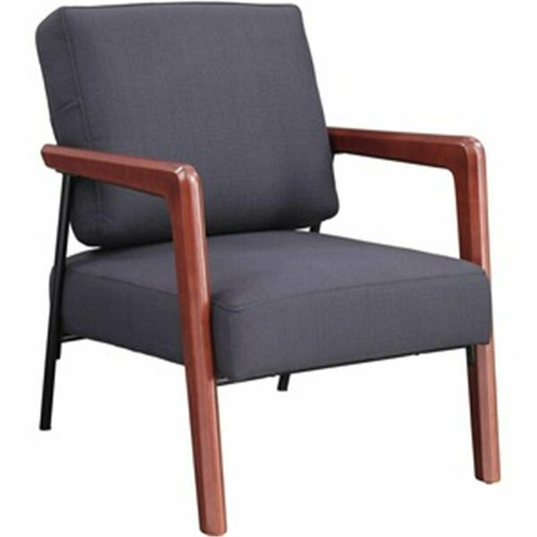 Gan Eden 33.5 in. Fabric Back & Seat Rubber Wood Lounge Chair GA3203865
